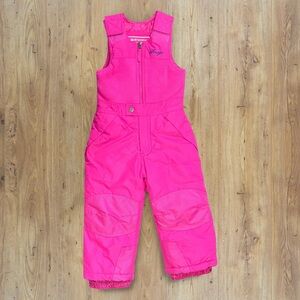 Snozu Girls Winter Snow Bibs Size 4T Vibrant Pink Adjustable
